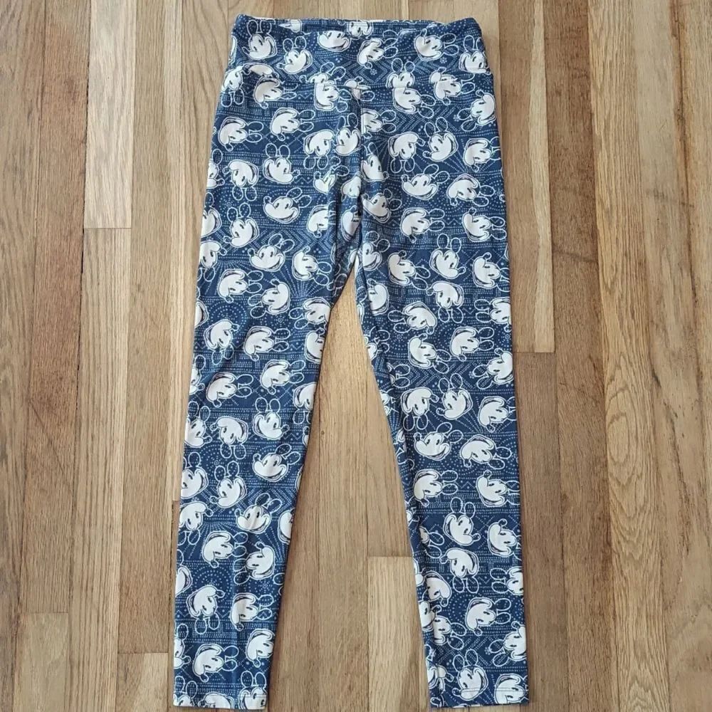 Lularoe Blue and White Disney Mickey Leggings
